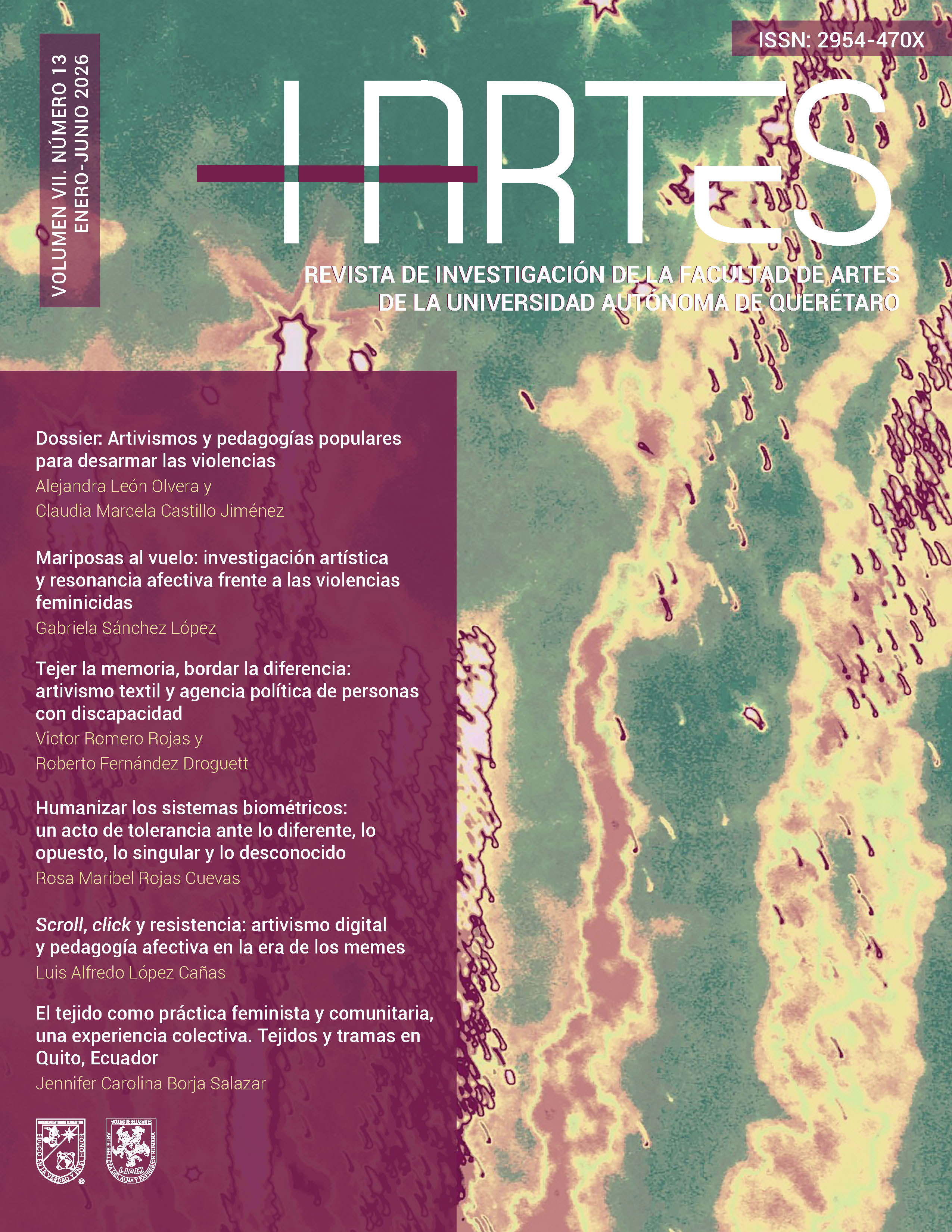 Portada del número 13 de la revista HArtes